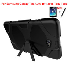 Противоударный сверхмощный чехол для Samsung Galaxy Tab A A6 10,1 2016 T580 T585 SM-T585 T580N, чехол-подставка для детей, чехол для T580 2024 - купить недорого