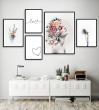 Girl Butterfly Rose Flower Love Quotes Wall Art Canvas Painting Nordic Posters And Prints Wall Pictures For Living Room Decor 2024 - buy cheap