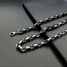 Cadena Bizantina de 5mm para hombre y niño, collar de acero inoxidable, color plateado y negro, regalo de joyería de 55cm 2024 - compra barato