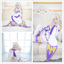 Re Zero kara Hajimeru Isekai Seikatsu Emilia Cosplay Costume Coat+Skirt+Socks+Headwear 2024 - buy cheap