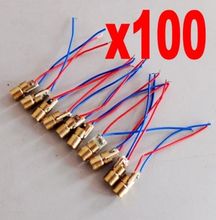 100 unids/lote, 650nm, 6mm, 5V, 5mW, módulo de circuito de punto láser, cabeza de cobre roja 2024 - compra barato