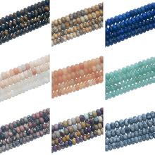 Natural Stone Lapis Lazuli Labradorite Agates Rose Quartzs Crystal Beads Spacer Rondelle Beads For Jewelry Making DIY Bracelet 2024 - buy cheap