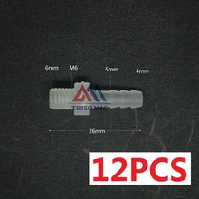 12pçs 4mm-m6 conector reto de plástico, conector farpado com rosca material para aquário de companhia aérea do tanque pp 2024 - compre barato