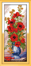 extravagant poppy cross stitch kit flower 18ct 14ct 11ct count printed canvas stitching embroidery DIY handmade needlework 2024 - buy cheap