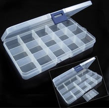 Portable 15 Slots Adjustable Plastic Fishing Lure Hook Tackle Box Storage Case Organizer Multifunctional Fishing Tackle Box 2024 - buy cheap