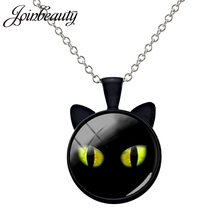 Joinbeauty-colar pingente na orelha, charmoso, preto, gato, joia, vidro, fofo, gatinho, jóias, ns270 2024 - compre barato