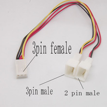 10pcs 3 Pin Fan Power Splitter Cable Lead 1 Female to 2 x Male  Motherboard 25cm 2024 - buy cheap