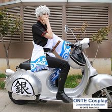 Conjunto completo de fantasia de cosplay, anime gintama sakata gintoki 5 em 1, casaco + calça + manto + cinto, dropshipping 2024 - compre barato