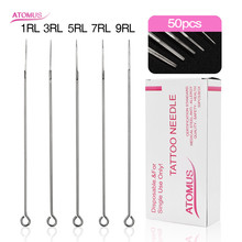 50 Pcs/Box 1/3/5/7/9RL Disposable Stainless Steel Sterile Mixed Tattoo Needles Agujas Microblading Naalden Accessories Supplies 2024 - buy cheap