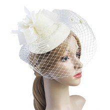 New fashion sexy female hat beauty cocktail party party hat church headdress winter embroidery veil wedding bridal hat 2024 - buy cheap