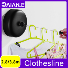 Retractable Clothesline Outdoor Laundry Hanger Clothesline Dryer Organizer Stainless Steel Clothes Drying Rack Rope Wall Mounted 2024 - buy cheap