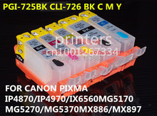 PGI-725 CLI726 refillable ink cartridge for canon PIXMA IP4870 IP4970 IX6560 MG5170 MG5270 MG5370 MX886 MX897  auto reset chip 2024 - buy cheap