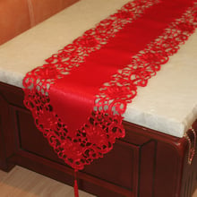 Wedding Table Runner Red Christmas Table Runner Tafelloper Embroidered Solid Wedding Table Runner Caminos De Mesa 2024 - buy cheap