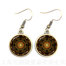 2018 OM Yoga Trendy Earrings Mandala Flower of Life Cabochon Glass Drop Earrings Gift For Girl Women 2024 - buy cheap