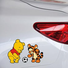 Aliauto Car-Styling And Tiger Play Football Cartoon Car Sticker And Decal For Ford Focus Volkswagen Golf Peugeot 2024 - buy cheap