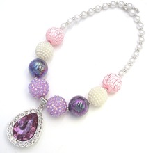 So Cute Princess Sofi the First Purple Teardrop Amulet Alloy Pendant Necklaces Toddle Girls Chunky Bubblegum Necklace Baby Gift 2024 - buy cheap