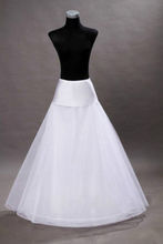 New White 1 Hoop A-Line Bridal Petticoat Crinoline Long Wedding Dress Underskirt 2024 - buy cheap