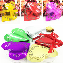 50pcs/lot Fashion Love Heart Style Candy Box Paper Gift Boxes With Thanks Card & Ribbon Wedding Favors Party Supplies 5zSH152 2024 - buy cheap