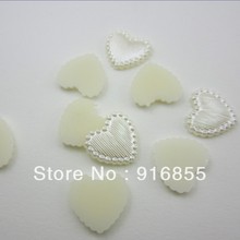 Free shipping 1000pcs/lot 10mm cream white color heart shape engraved with stripes craft flatback imitation pearl beads 2024 - buy cheap