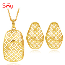 Sunny Jewelry Dubai Classic Jewelry Sets For Women Earrings Pendant Necklace For Party Wedding Geometric Jewelry Sets Findings 2024 - buy cheap