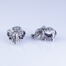 Wholesale 30pcs silver plated  Elephant beads  Big Hole Beads Fit  style  European Bracelet  hole 4.5mm 2024 - buy cheap