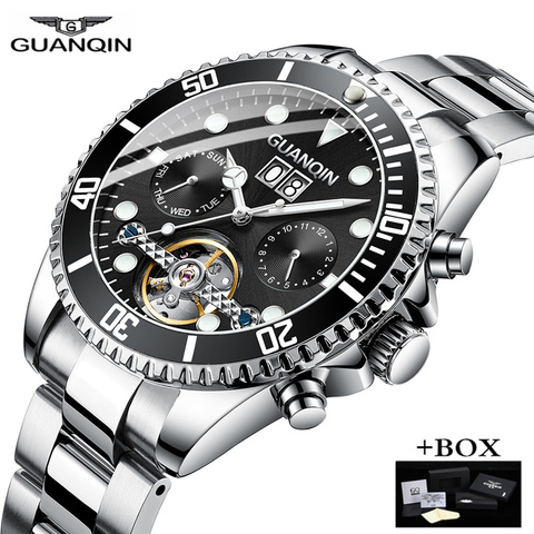 GUANQIN Top Brand 2019 Sports Diving Tourbillon Mechanical Watch Men Automatic Luminous Clock Men Waterproof  Relogio Masculino 2022 - buy cheap