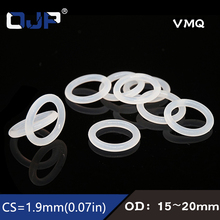 Anel de silicone branco 10 tamanhos/vmq, anel de borracha 1.9mm de espessura od15/16/17/18/19/20mm, anel de vedação, arruela 2024 - compre barato