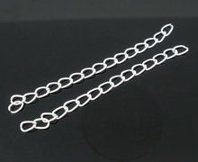 DoreenBeads Alloy Extender Chain silver color 50mm x3mm(2" x 1/8"), 45 PCs Hot new 2024 - buy cheap