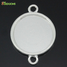 8SEASONS Connectors Findings Round Silver color Cabochon Setting(Fits 20mm Dia) 3.2x2.4cm,20PCs (B27514) 2024 - buy cheap