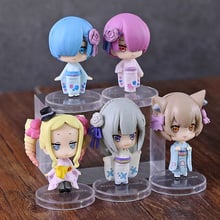 Re: La vida en un mundo diferente desde cero, figura de Anime, Rem & Ram Emilia Beatrice Q versión PVC, modelo de figuras de acción, juguetes, muñecas, 5 uds. 2024 - compra barato