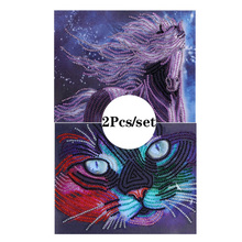 2Pcs Diamond Painting Animal Horse Cat Cross Stitch Special Shaped Diamond Mosaic Rhinestone Dianmond Painting Home Decoration 2024 - buy cheap