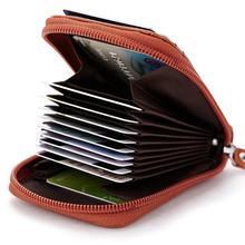 Big Capacity Men's Genuine Leather Credit Card Holder With Zipper Bank Card Case Wallet For Women Ladies Bag 2024 - buy cheap