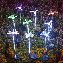 Guirlanda movido a energia solar luzes para decoração do jardim led solar lâmpada à prova dwaterproof água solar colibri borboleta plug luz 2024 - compre barato