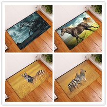 Zebra & Horse Printing Carpets Anti-Slip Bathroom Floor Mats Outdoor Rugs Front Door Mat Doormats 2024 - buy cheap