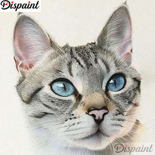 Pintura de desenho completa quadrada/broca redonda 5d diy pintura de diamante "animal gato" bordado ponto de cruz 3d decoração de casa a117 2024 - compre barato