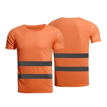 Camiseta reflexiva de verão, camiseta fluorescente amarela laranja de alta visibilidade para trabalho, camisa de verão para corrida e trabalho, camiseta respirável 2024 - compre barato