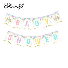 Chicinlife 12Pcs/Lot Unicorn Baby Shower Bunting Banner Party Favors Decoration Happy BirthdayKids Party Supplies 2024 - buy cheap