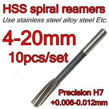 4-5-6-8-10-12-14-16-18-20mm 10pcs/set  HSS spiral reamers drill Machine reamer Precision H7 +0.006 - +0.012mm Free shipping 2024 - buy cheap