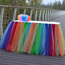 Table Skirt Colorful Tulle TUTU Table Skirt Wedding Banquet Birthday Baby Shower Party Decoration 2024 - buy cheap