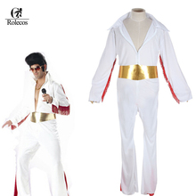 Classic Singer Cat King Elvis Presley Cosplay Costume White Halloween Costume for Men Adult 2024 - buy cheap