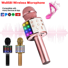Glowing Bluetooth  Wireless Microphone Professional Condenser Karaoke Mic Radio Studio Recording Studio Singing Recorder KTV Mic 2024 - buy cheap