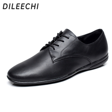 DILEECHI Rubber sole Men's black Cowhide Latin dance shoes male spring and summer genuine leather flat Modern dance shoes 2024 - buy cheap
