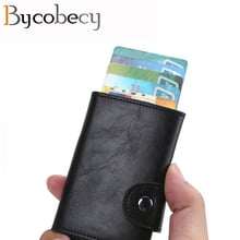 Bycobecy Rfid Wallet Men Money Bag Thin Mini Purse Male Metal Aluminium Card Wallet Small Smart Wallet Vallet portefeuille homme 2024 - buy cheap