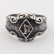 1%er One Percent Biker Motorcycle Club Men's Stainless Steel Ring 2024 - buy cheap