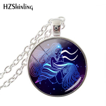 Collar con colgante para hombre y mujer, símbolo del zodiaco, signos del horóscopo, cáncer del zodiaco, cúpula de cristal, novedad de 2019 2024 - compra barato