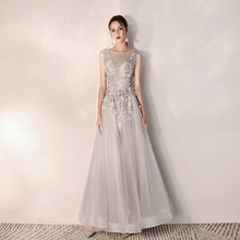 Vestido longo de prata, elegante, para festas e bailes, vestido de noite, luzes e sensual 2024 - compre barato