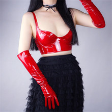 Woman's Gloves Patent Leather PU Gloves Female Bright Red Simulation Leather Bright Leather Dance Party Cosplay P1370-6 2024 - buy cheap