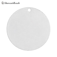 DoreenBeads Copper Blank Stamping Tags Pendants Round for Necklaces Earrings Bracelets silver color 25mm(1") Dia,20PCs 2024 - buy cheap