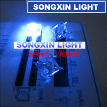 Супер флюс 5 мм, прозрачный синий светодиодный ультра яркий круглый светильник Piranha, светодиодный диодный светильник, 4 контакта, светильник с отверстием, 100 шт. 2024 - купить недорого