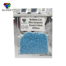 Gemas sintéticas azules de corte redondo para joyería, 1000 unids/lote, 5A, 1,0-3,0mm, Nano Tur quoise Stone, ajuste de cera 2024 - compra barato